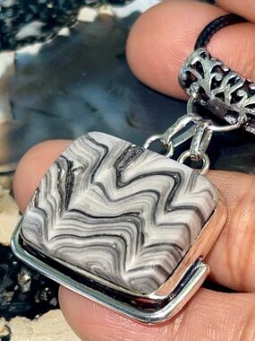 Phantom Yellow Zebra Calcite Pendant 1 7/8”